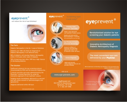 Brochure Design entry 136353 submitted by alou2568 to the Brochure Design for EyePrevent LLC run by destern