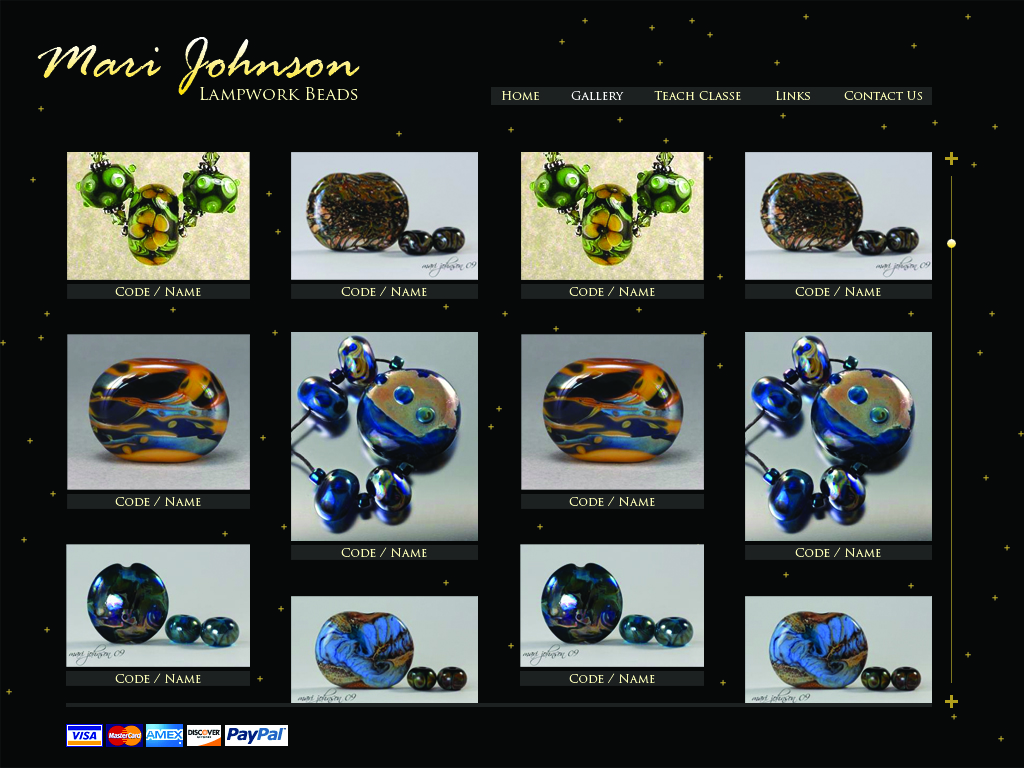 Web Design entry 168585 submitted by the_totally_human to the Web Design for Mari Johnson Lampwork Beads run by M.Johnson