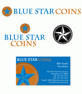 Logo Design entry 25372 submitted by signgirl71 to the Logo Design for Blue Star Coins run by BlueStarCoins
