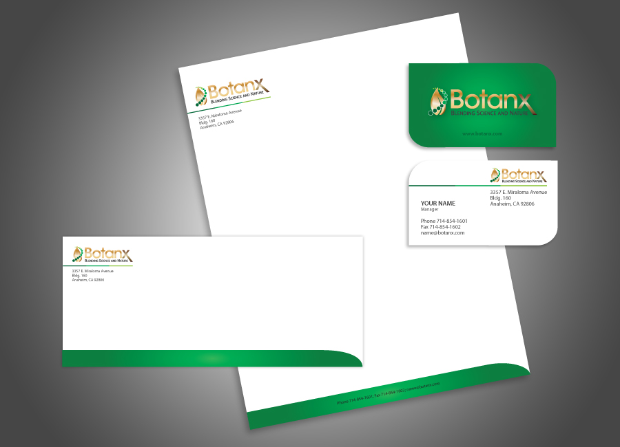 Business Card & Stationery Design entry 226399 submitted by kaka_T to the Business Card & Stationery Design for Botanx, LLC run by botanxllc