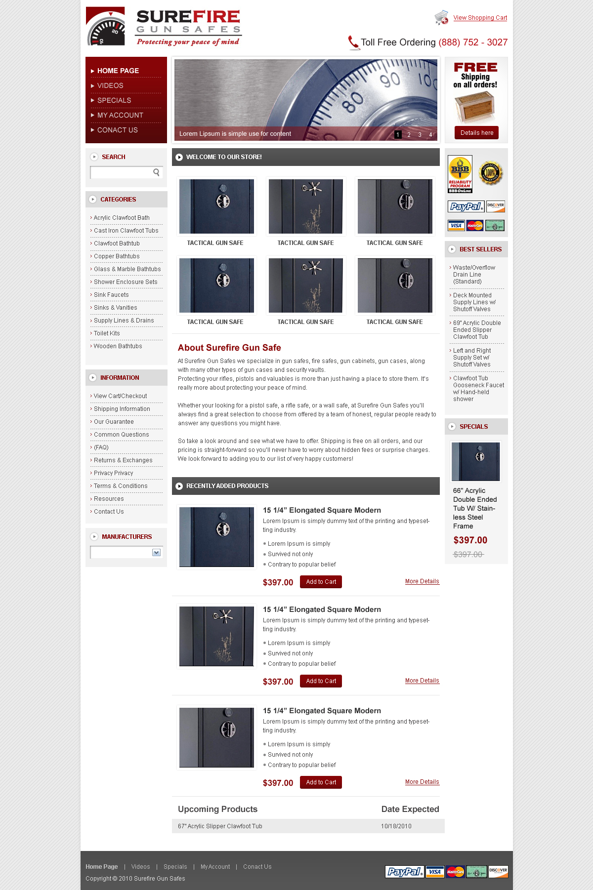 Web Design entry 239469 submitted by gautam to the Web Design for Surefire Gun Safes run by fryguy173