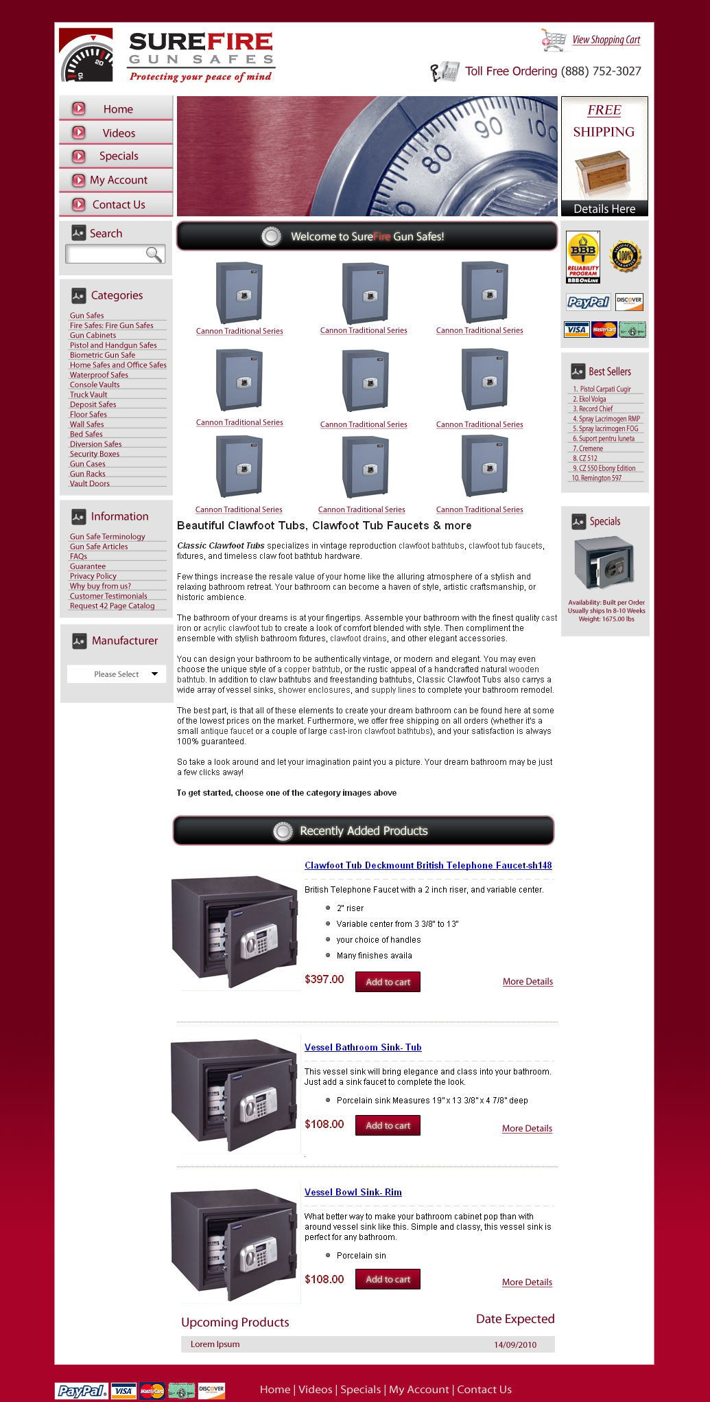Web Design entry 239473 submitted by thislooksgreat to the Web Design for Surefire Gun Safes run by fryguy173
