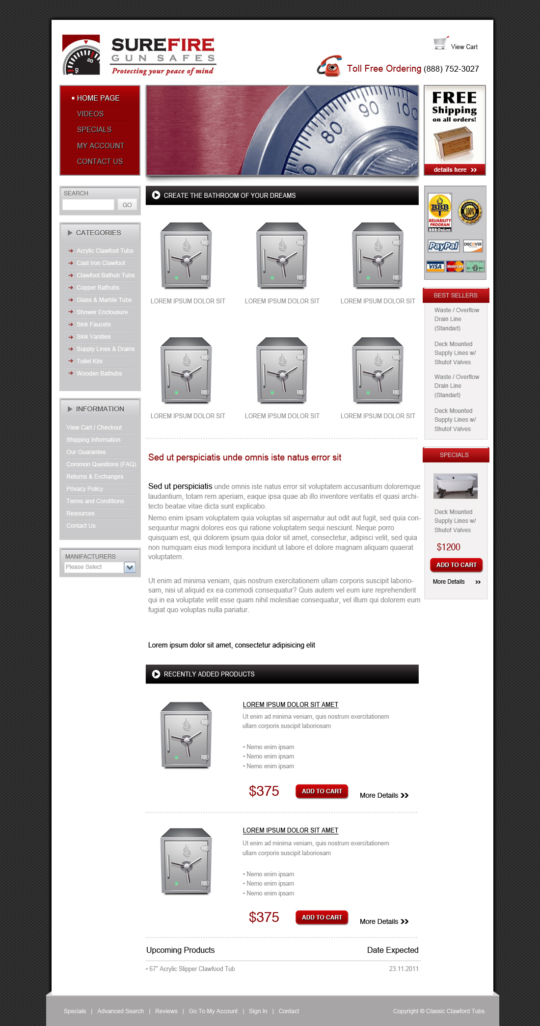 Web Design entry 239493 submitted by Kualkua to the Web Design for Surefire Gun Safes run by fryguy173