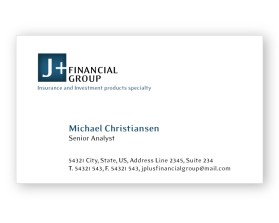 Business Card & Stationery Design entry 254970 submitted by emin to the Business Card & Stationery Design for JPLUS FINANCIAL GROUP run by Jplusfg