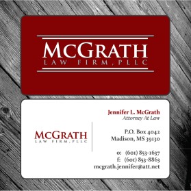 Business Card & Stationery Design Entry 288297 submitted by HisEye4Dezign to the contest for McGrath Law Firm, PLLC run by JMAC