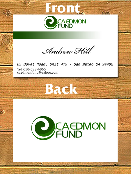Business Card & Stationery Design entry 297186 submitted by Ayos to the Business Card & Stationery Design for Caedmon Fund run by firstpage