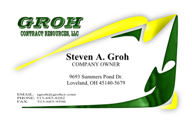 Business Card & Stationery Design entry 330370 submitted by JCR to the Business Card & Stationery Design for Groh Contract Resources, LLC run by sgroh