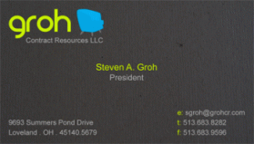 Business Card & Stationery Design Entry 330410 submitted by janedoe to the contest for Groh Contract Resources, LLC run by sgroh