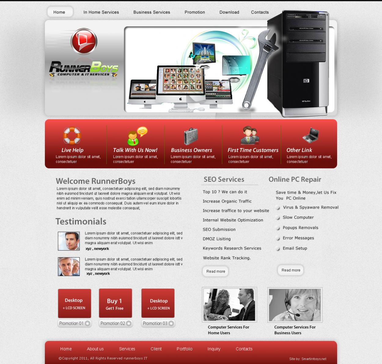 Web Design entry 334375 submitted by nerdcreatives to the Web Design for Website for Computer Repairs run by eldad5005