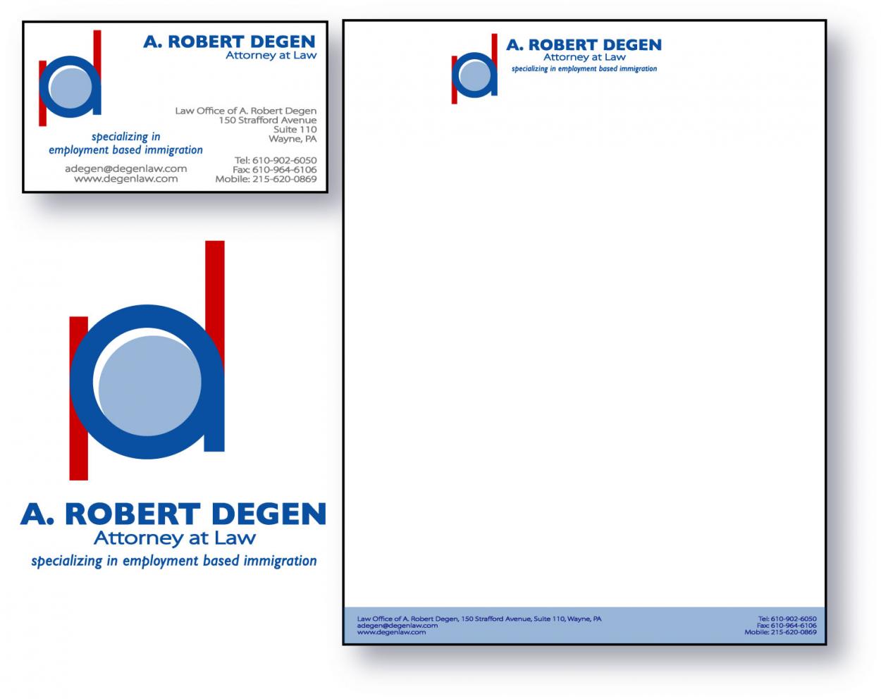 Business Card & Stationery Design entry 338522 submitted by Mir to the Business Card & Stationery Design for Law Office of A. Robert Degen run by adgen