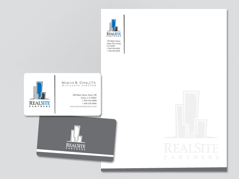 Business Card & Stationery Design entry 348277 submitted by erickovm to the Business Card & Stationery Design for RealSite Partners run by mc2011