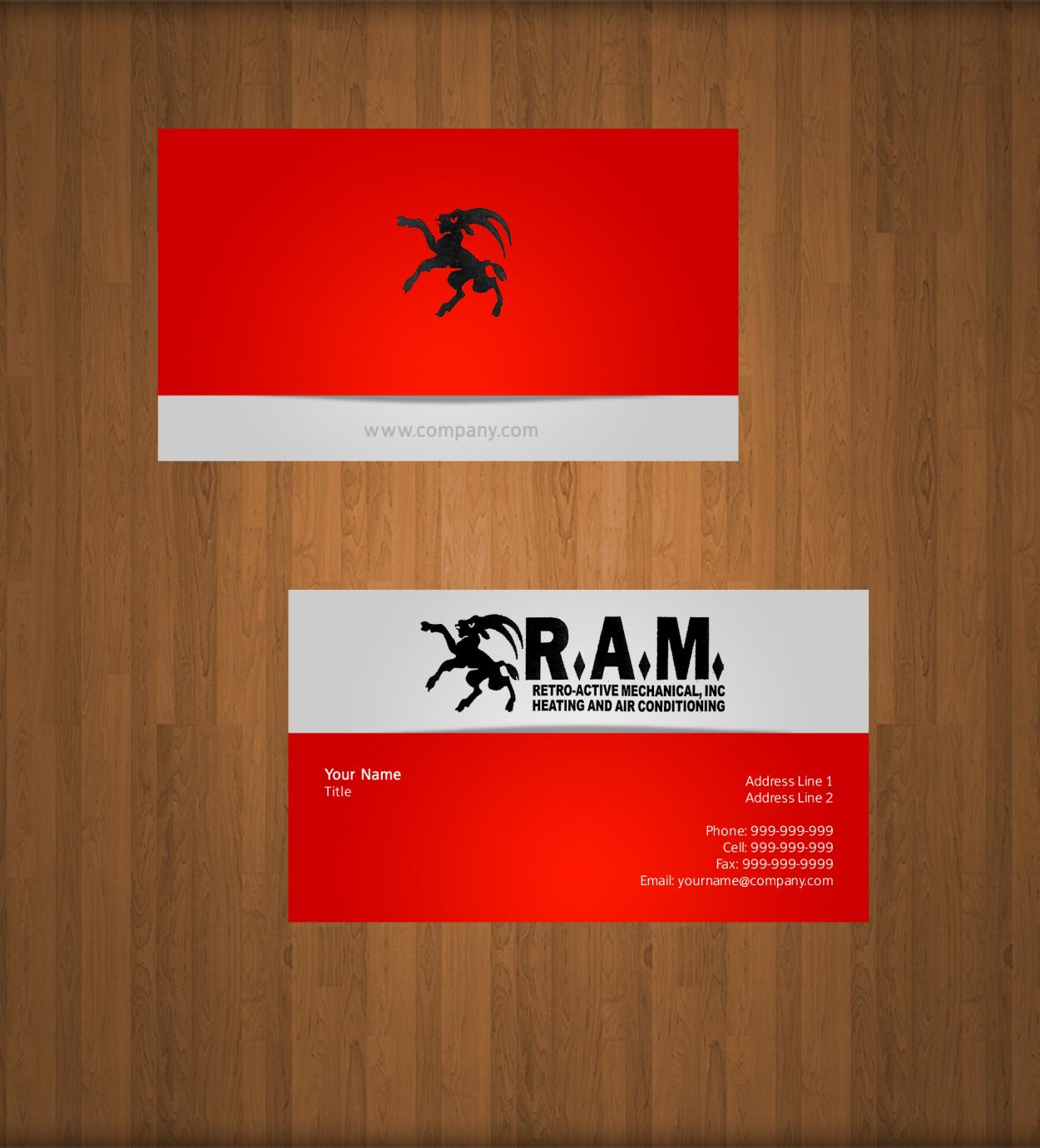 Business Card & Stationery Design entry 366415 submitted by adyyy to the Business Card & Stationery Design for Retro-Active Mechanical, Inc. (RAM) run by ramatlanta