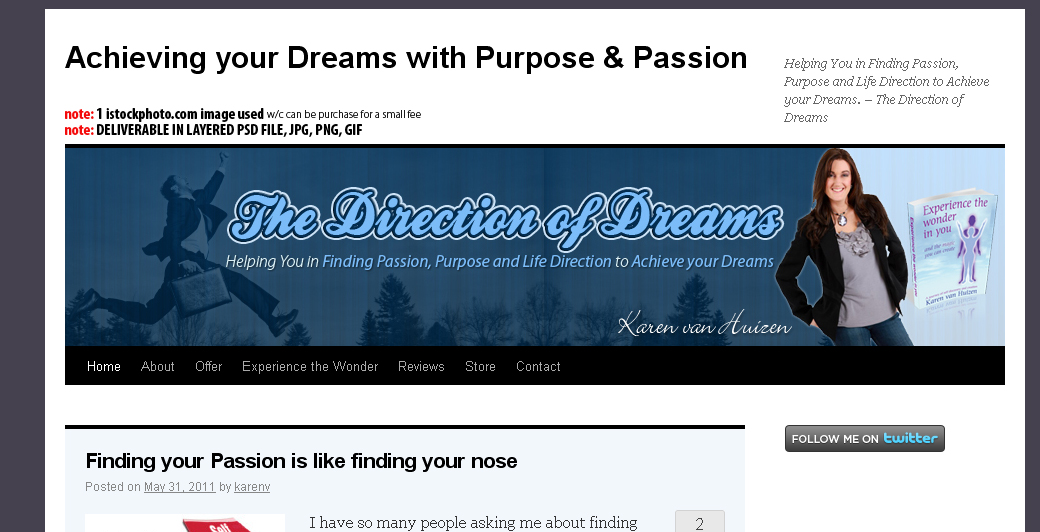 Banner Ad Design entry 370271 submitted by RNHalawi to the Banner Ad Design for The Direction of Dreams run by karenvanhdesign
