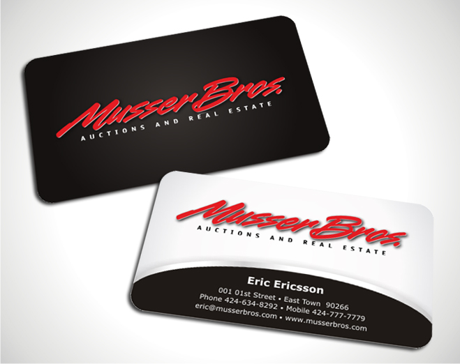 Business Card & Stationery Design entry 370534 submitted by skyford412 to the Business Card & Stationery Design for Musser Bros. Inc. / www.mbauction.com run by ssmusser