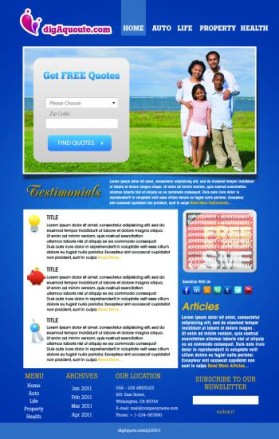 Web Design Entry 378706 submitted by meyn to the contest for Insurance Quote Comparison Website run by webwurks
