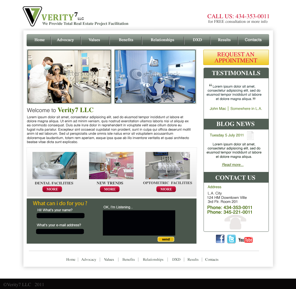 Web Design entry 393562 submitted by ojgraphics to the Web Design for Verity7 LLC run by Verity7