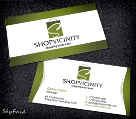 Business Card & Stationery Design entry 408007 submitted by sikka2010 to the Business Card & Stationery Design for ShopVicinity.com run by Javadev2