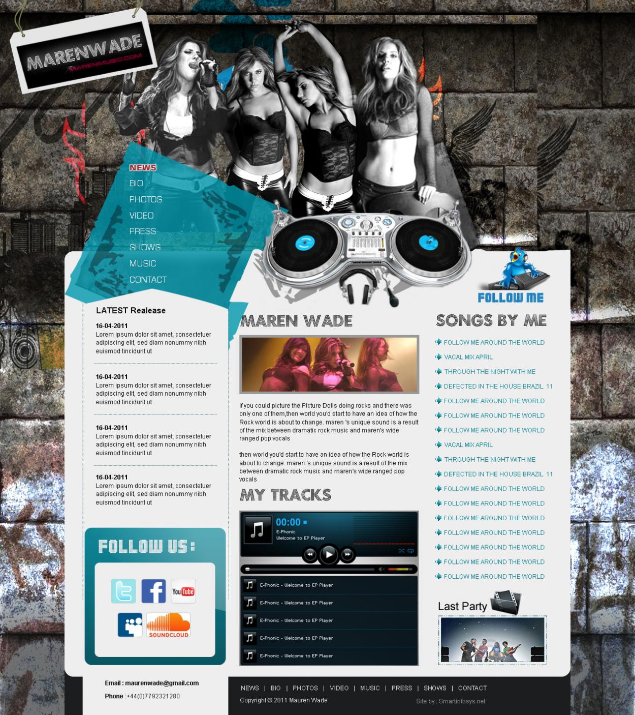 Web Design entry 412887 submitted by nerdcreatives to the Web Design for www.marenmusic.com run by wyw2011
