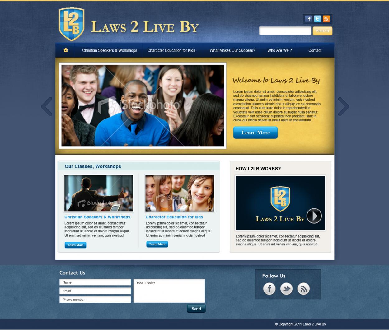 Web Design entry 427497 submitted by skdesigns to the Web Design for Laws2LiveBy.org run by gemaffair