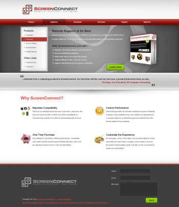 Web Design entry 443569 submitted by JoKeR to the Web Design for ScreenConnect run by elsitech
