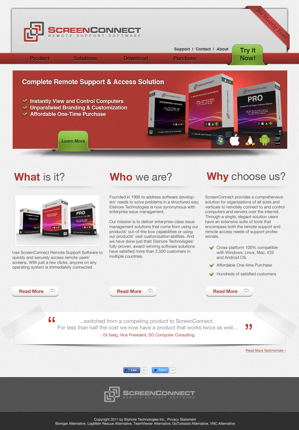 Web Design entry 443535 submitted by graphic-cloud to the Web Design for ScreenConnect run by elsitech