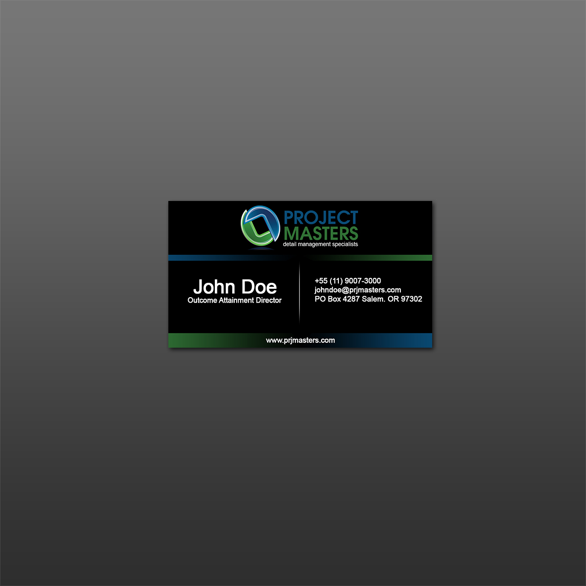 Business Card & Stationery Design entry 484195 submitted by rem19888 to the Business Card & Stationery Design for Project Masters/prjmasters.com (not up yet) run by klitvin