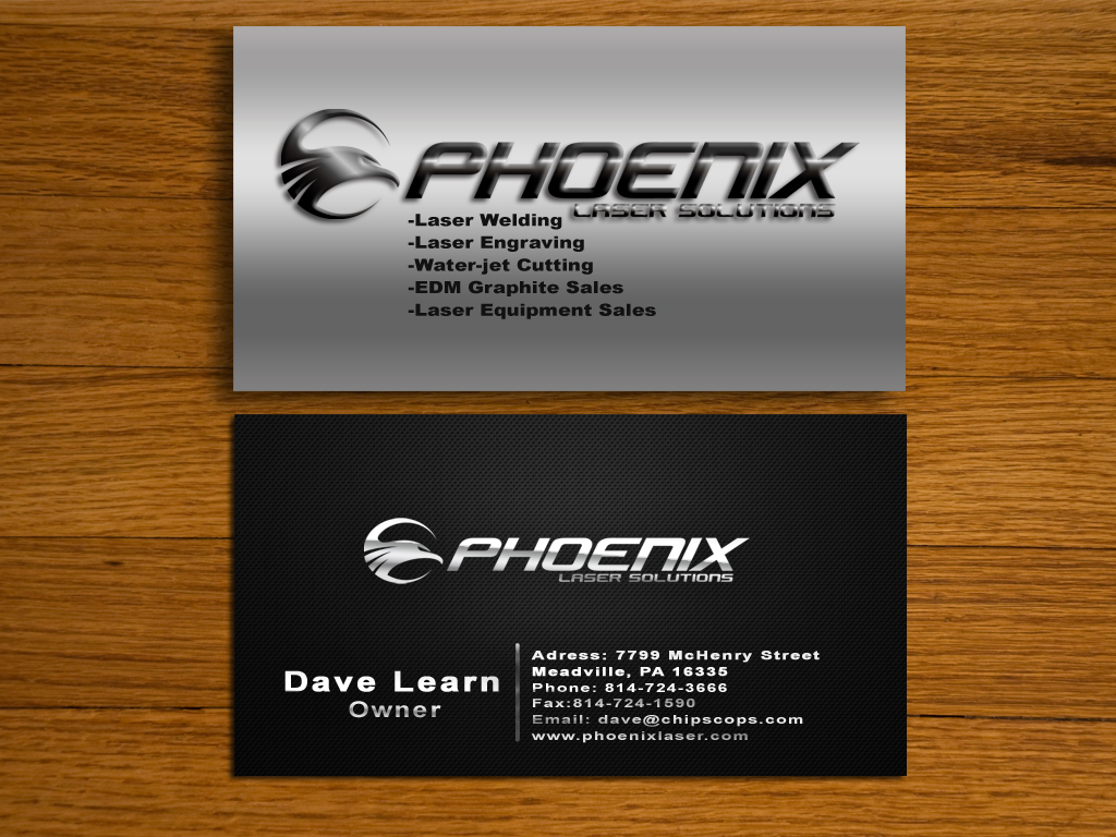 Business Card & Stationery Design entry 493136 submitted by Brankac to the Business Card & Stationery Design for Phoenix Laser Solutions  run by dave@chipscops.com