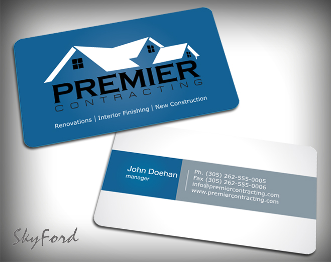 Business Card & Stationery Design entry 512766 submitted by skyford412 to the Business Card & Stationery Design for Premier Contracting run by premier contracting