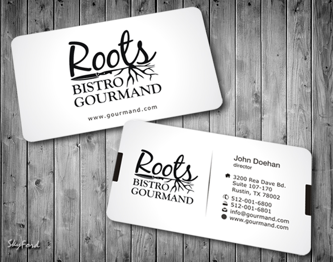 Business Card & Stationery Design entry 531758 submitted by skyford412 to the Business Card & Stationery Design for Roots Bistro Gourmand run by roots13
