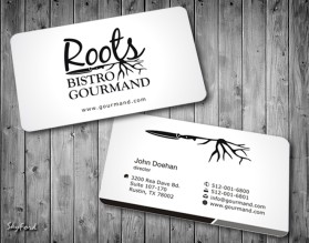 Business Card & Stationery Design entry 531711 submitted by shabnumkhan to the Business Card & Stationery Design for Roots Bistro Gourmand run by roots13