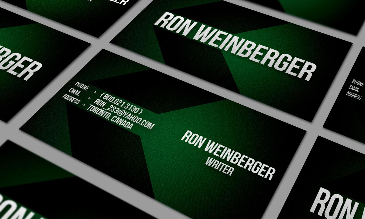 Business Card & Stationery Design entry 534496 submitted by aryciul to the Business Card & Stationery Design for Ron Weinberger run by Ron Weinberger