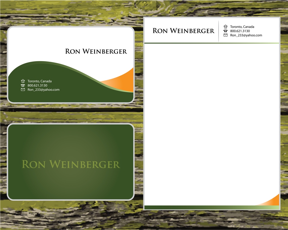 Business Card & Stationery Design entry 534598 submitted by Rikfan to the Business Card & Stationery Design for Ron Weinberger run by Ron Weinberger