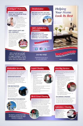 Brochure Design Entry 549050 submitted by anticonnex to the contest for Woodard Cleaning & Restoration Services run by Scott