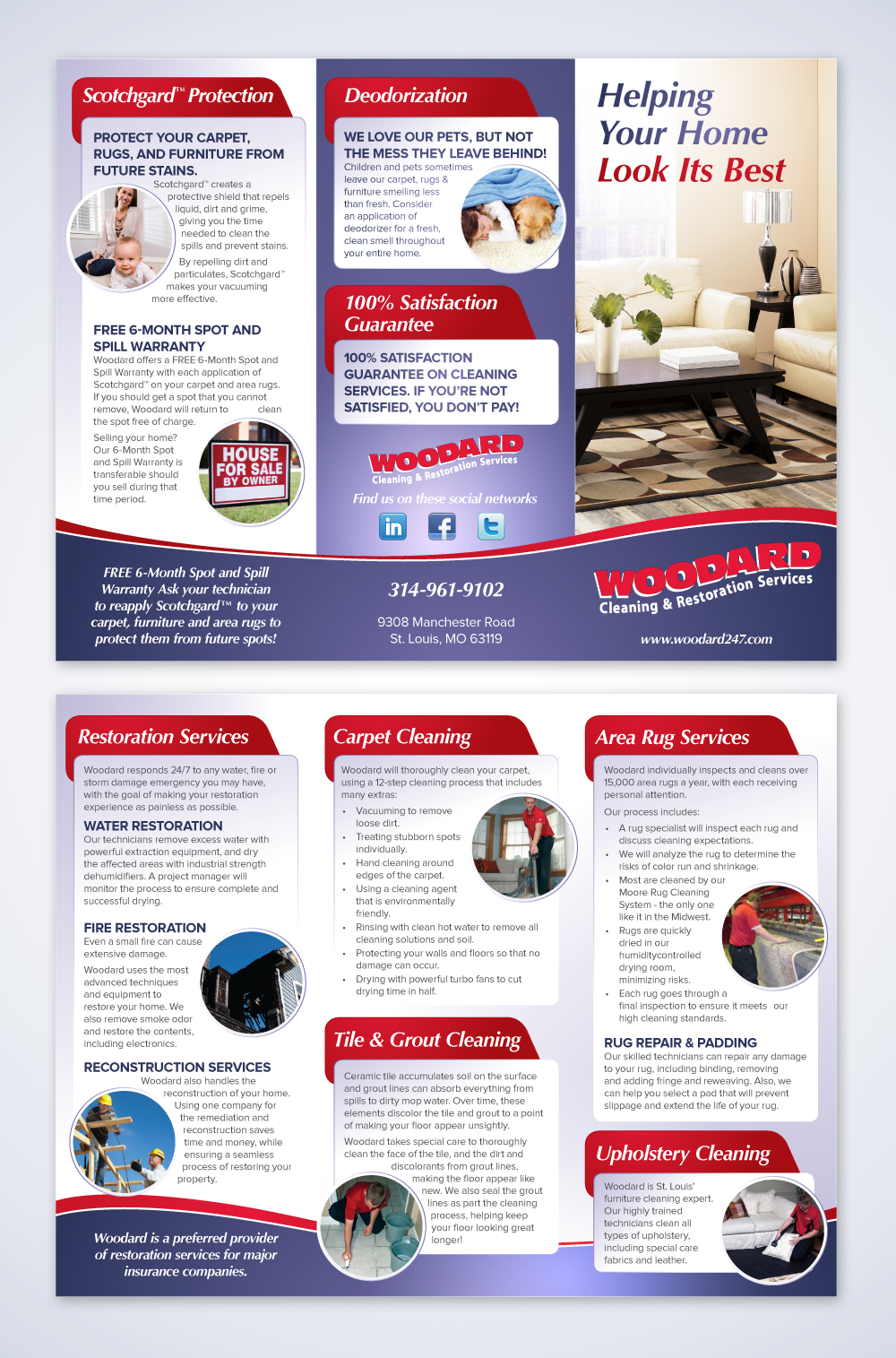 Brochure Design entry 549072 submitted by anticonnex to the Brochure Design for Woodard Cleaning & Restoration Services run by Scott