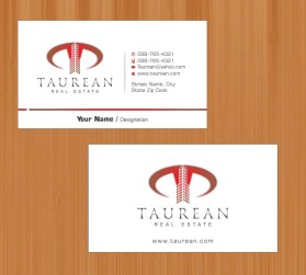 Business Card & Stationery Design entry 558828 submitted by TCMdesign to the Business Card & Stationery Design for Taurean Real Estate LLP run by arunchadda