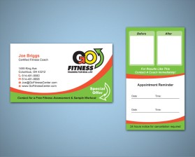 Business Card & Stationery Design Entry 561223 submitted by TCMdesign to the contest for GO: Fitness Center run by DinoNick