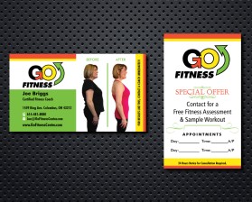 Business Card & Stationery Design entry 561321 submitted by Crest Logo Designs to the Business Card & Stationery Design for GO: Fitness Center run by DinoNick