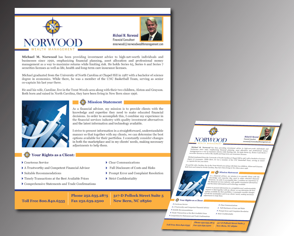 Brochure Design entry 562510 submitted by Crest Logo Designs to the Brochure Design for Norwood Wealth Management run by mmnorwood