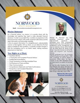 Brochure Design entry 562531 submitted by Crest Logo Designs to the Brochure Design for Norwood Wealth Management run by mmnorwood
