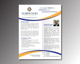 Brochure Design entry 562540 submitted by Crest Logo Designs to the Brochure Design for Norwood Wealth Management run by mmnorwood