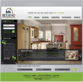 Web Design entry 215951 submitted by craetivefossils to the Web Design for WWW.BEYONDHOMEIMPROVEMENTS.COM run by BEYONDIT