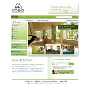 Web Design entry 215953 submitted by craetivefossils to the Web Design for WWW.BEYONDHOMEIMPROVEMENTS.COM run by BEYONDIT
