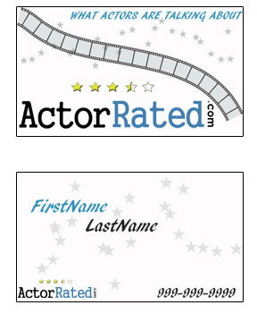 Business Card & Stationery Design entry 219323 submitted by cher6476 to the Business Card & Stationery Design for ActorRated.com run by actorrated