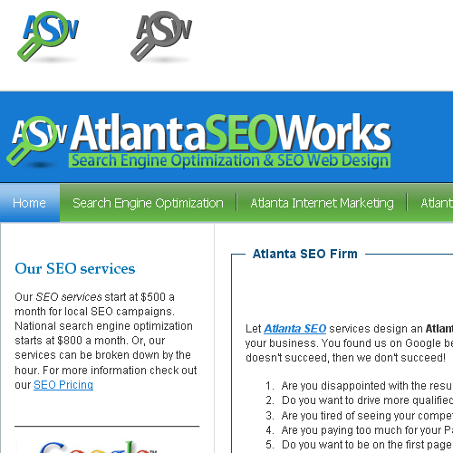Logo Design entry 45255 submitted by mrEdesign to the Logo Design for Atlantaseoworks run by garagevacuums