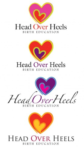 Logo Design entry 46097 submitted by KayleeBugDesignStudio to the Logo Design for Head Over Heels Birth Education LLC run by Scarlett