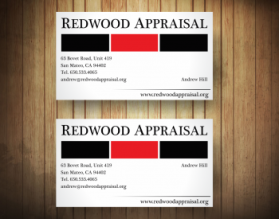 Business Card & Stationery Design entry 602067 submitted by glowerz23 to the Business Card & Stationery Design for Redwood Appraisal run by firstpage