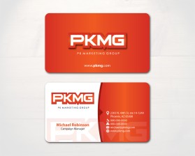 Business Card & Stationery Design Entry 620122 submitted by TCMdesign to the contest for PK Marketing Group run by pkmg