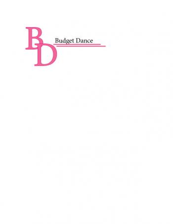 Logo Design entry 626595 submitted by withlovelauren to the Logo Design for Budget Dance run by dancer