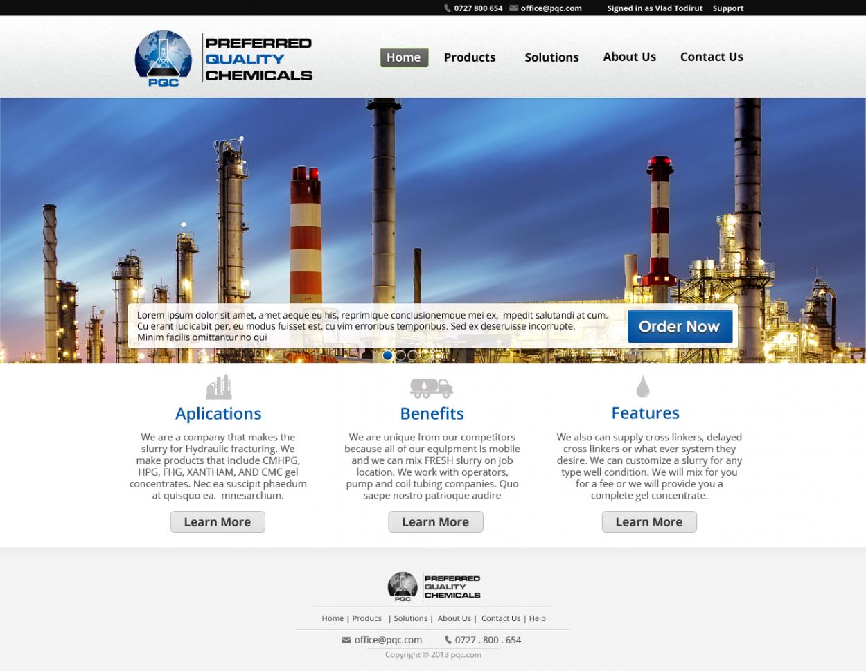 Web Design entry 653444 submitted by Vladje to the Web Design for Preferred Quality Chemicals, LLC run by Mike4043