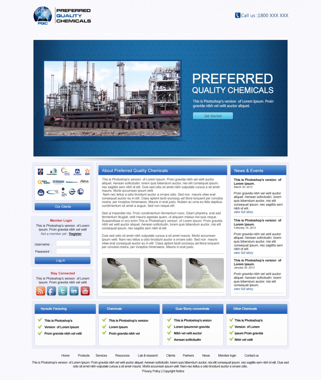 Web Design entry 653435 submitted by wirepaper to the Web Design for Preferred Quality Chemicals, LLC run by Mike4043